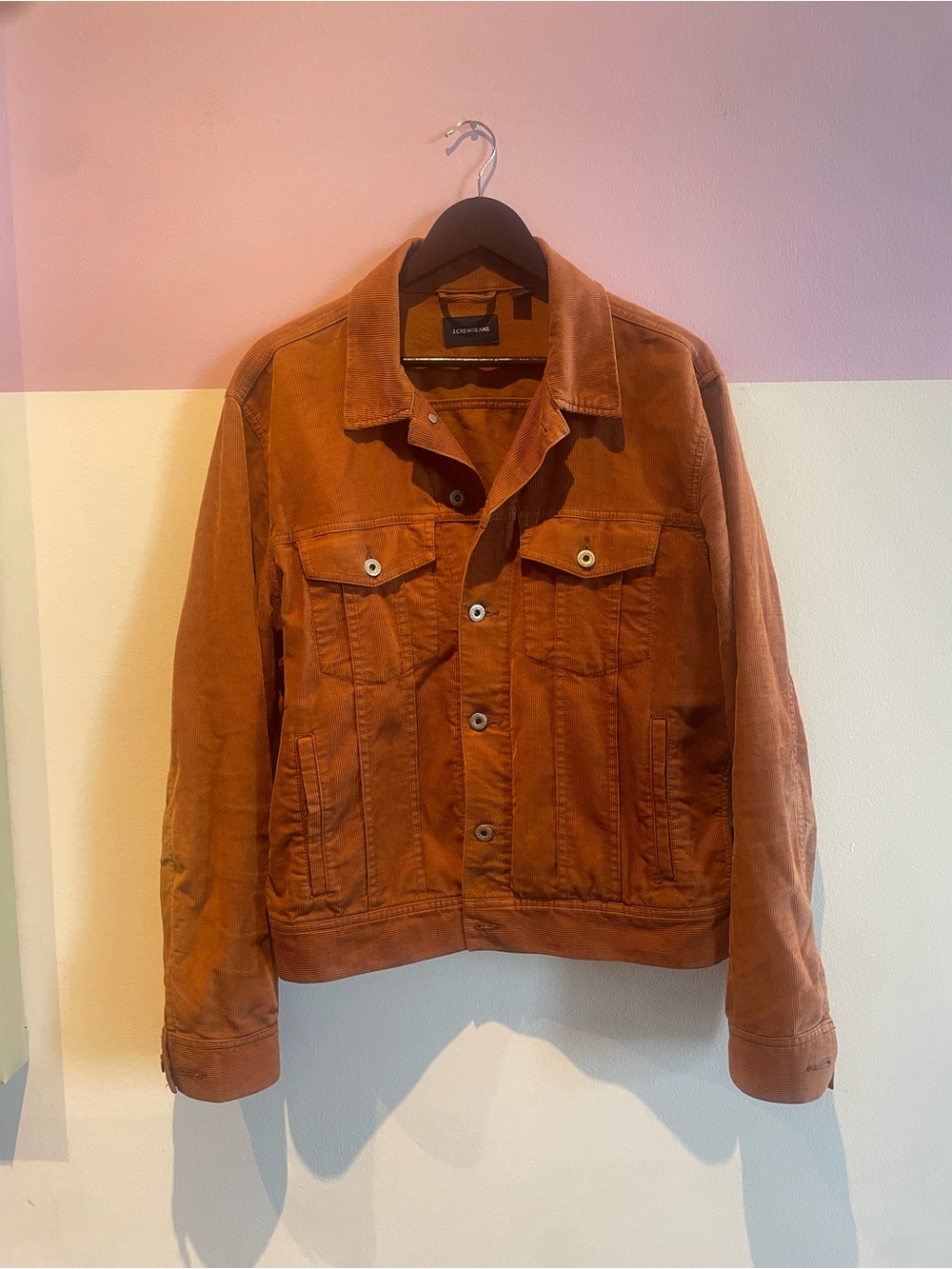 J. Crew Men's Corduroy Jacket in Rust Orange